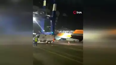 Ambarlı Limanı'nda Gemi Yan Yattı: Konteynerler Denize Düştü