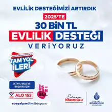 İBB'den Yeni Evli Çiftlere 30 Bin TL Destek!