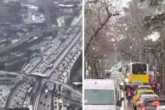 İstanbul'da Yoğun Kar Yağışı: Trafik Felç