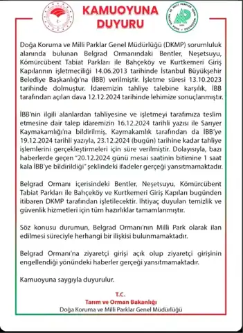 DKMP: Belgrad Ormanı Tahliyesi Son Dakika Değil!